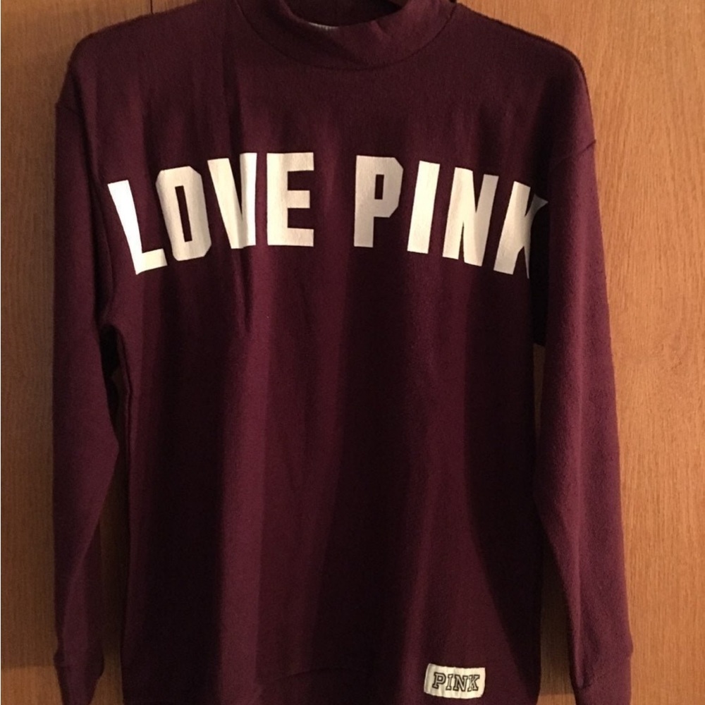 NWT Victoria’s Secret Pink Jersey in wine and grey. Sz Med. Runs large.